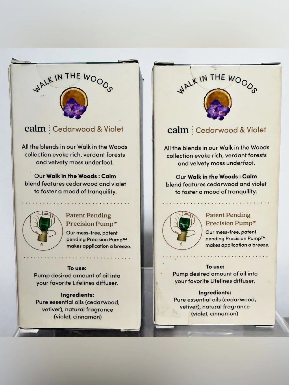 ( LOT OF 2 ) Lifelines Essential Oil Blend CALM, WALK IN THE WOODS .25 oz NIB